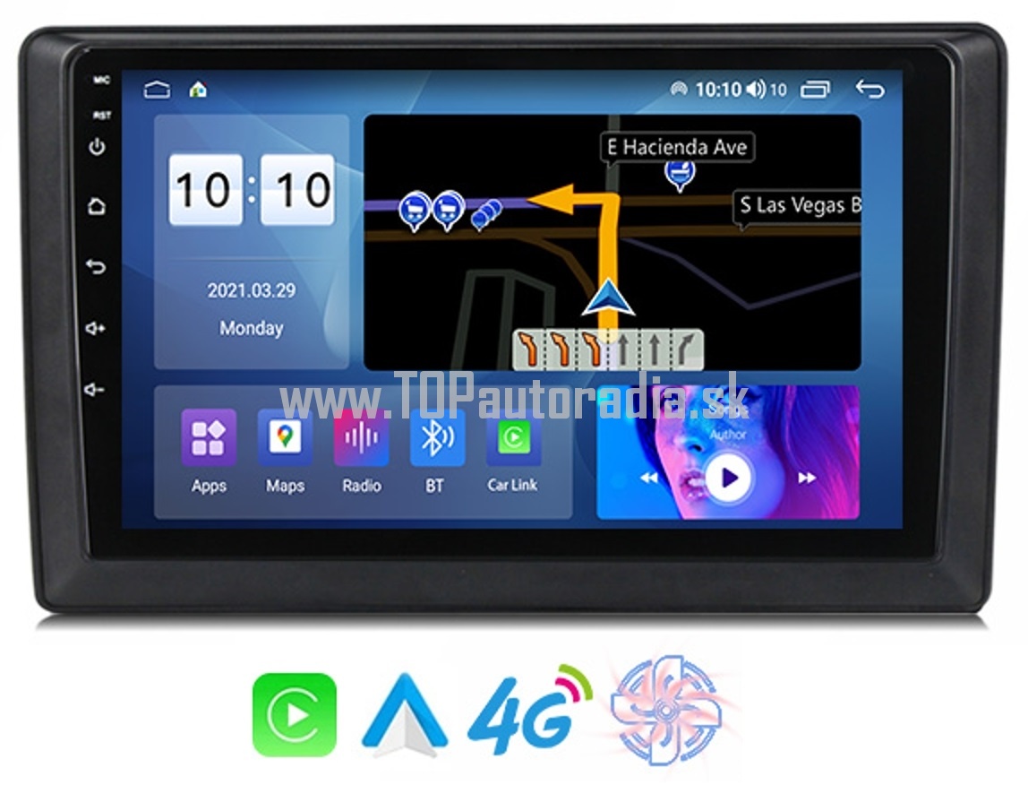 10" a 9" QLED univerzálne AUTORADIO ANDROID DSP CARPLAY CPU:8-jadrovy