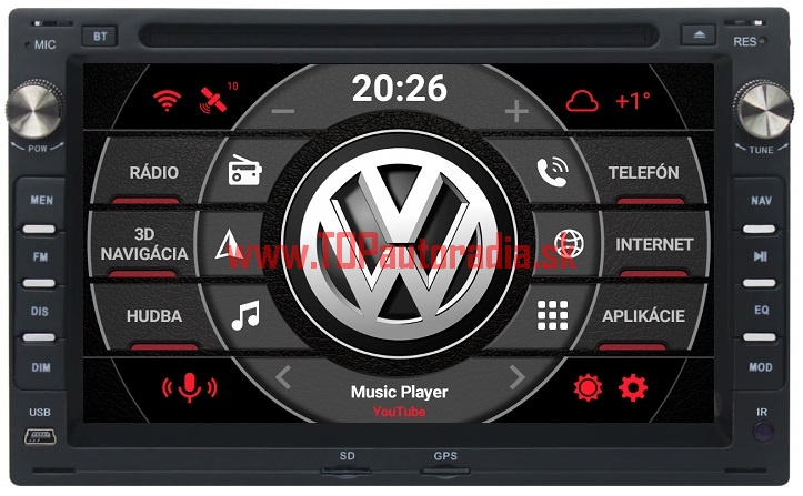 7" AUTORÁDIO ANDROID pre autá s otvorom 188x116mm NXP DSP CARPLAY CPU:8-jadrový