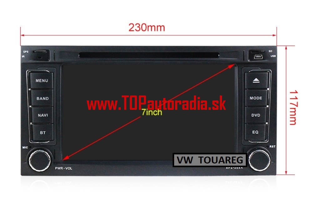 TOUAREG / MULTIVAN / CARAVELA ANDROID AUTORÁDIO s IPS_DSP_CARPLAY_NXP_GPS_USB_BT