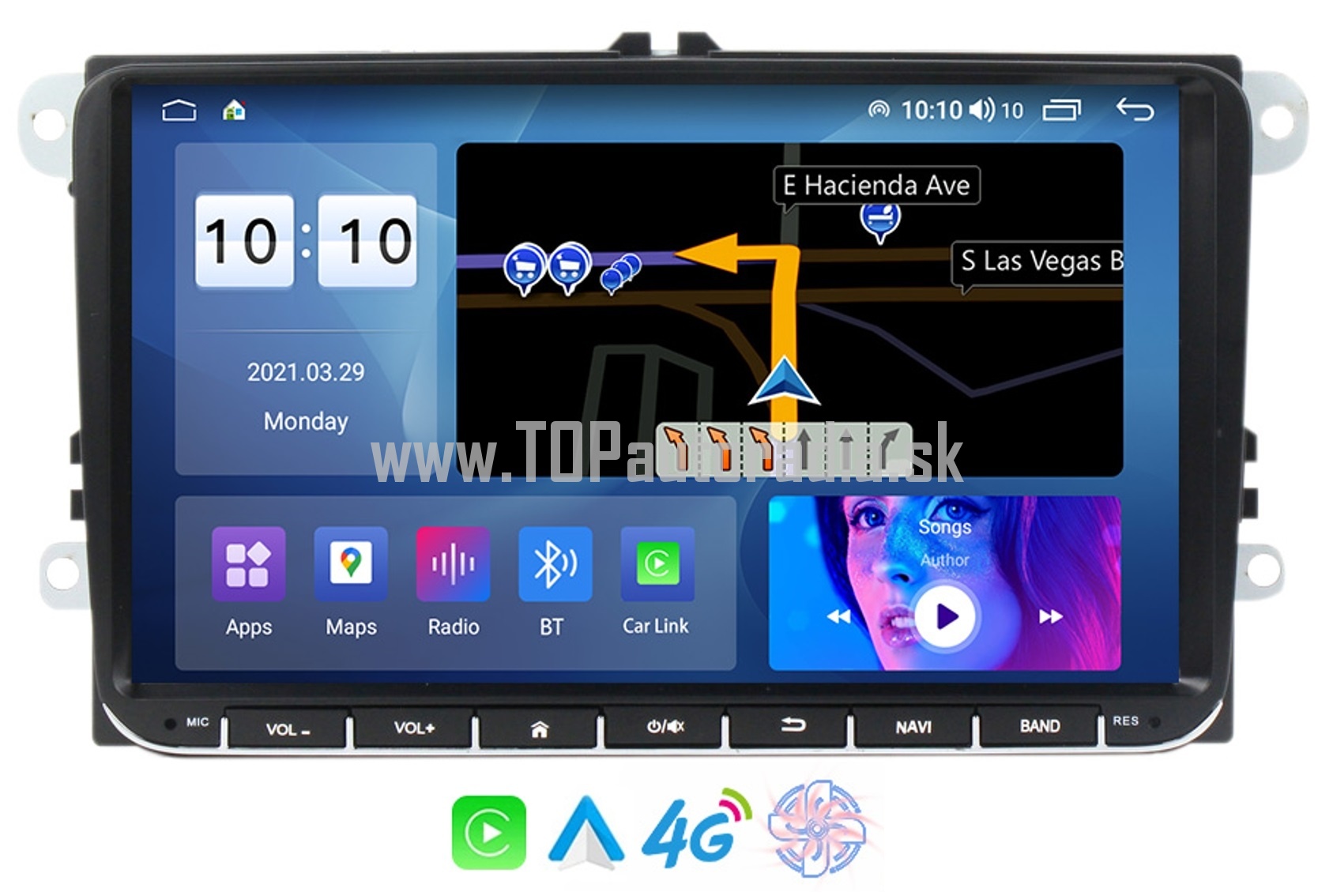 9" AUTORADIO ANDROID DSP QLED CARPLAY CPU:8-jadrovy